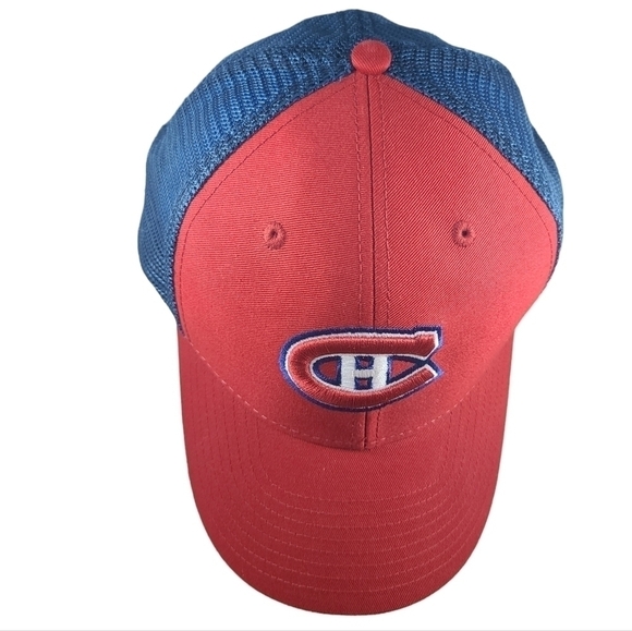 Montreal Canadiens Hat Cap Snap Back Men's Red Reebok Mesh Trucker NHL Hockey - Picture 5 of 10